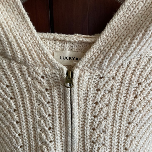 NEW-LUCKY BRAND  CABLE KNIT HOODED SWEATER- - Picture 1 of 5